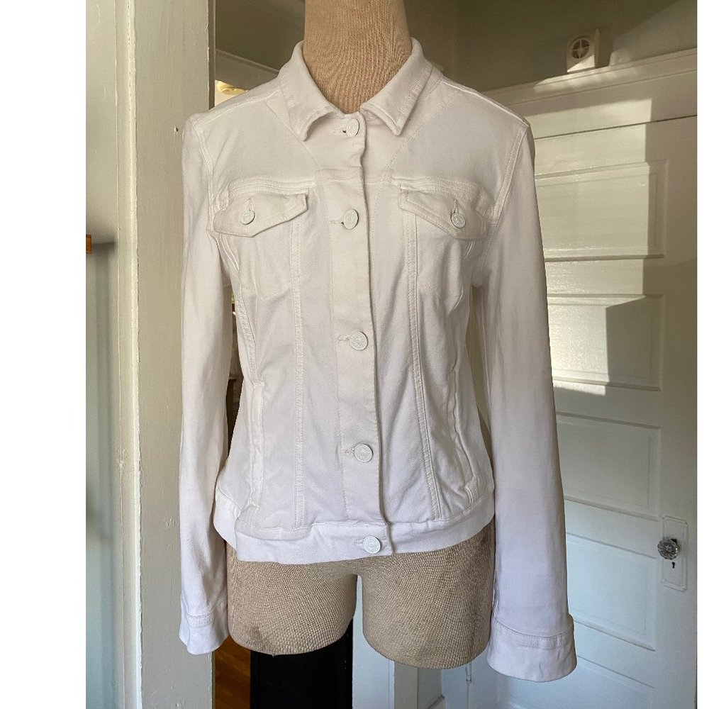 White Stretch Denim Jean Jacket